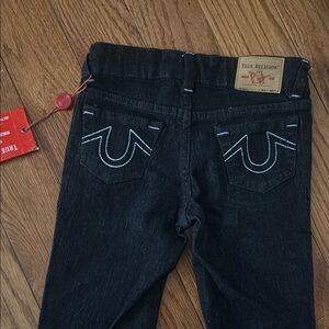 True Religion Black Jeans with White Stitching